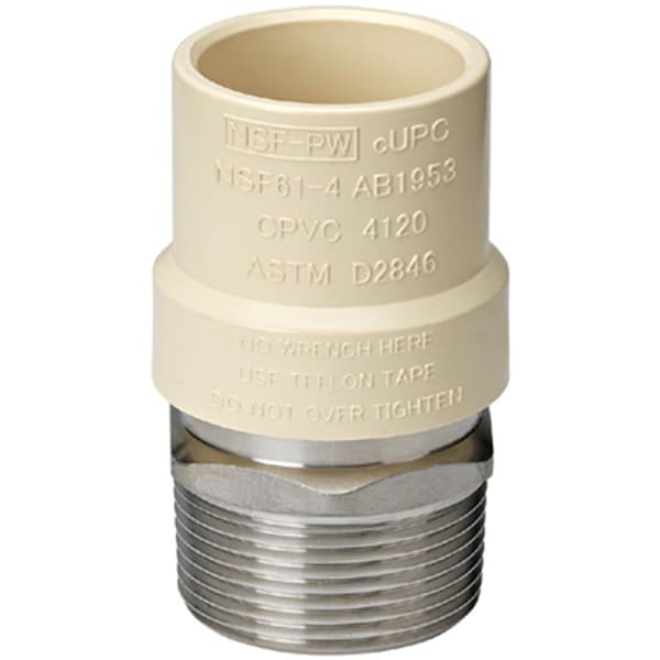 Homewerks CPVC Transition Adapter 0.75 in. Male Iron Pipe- Stainless Steel 123051 - main
